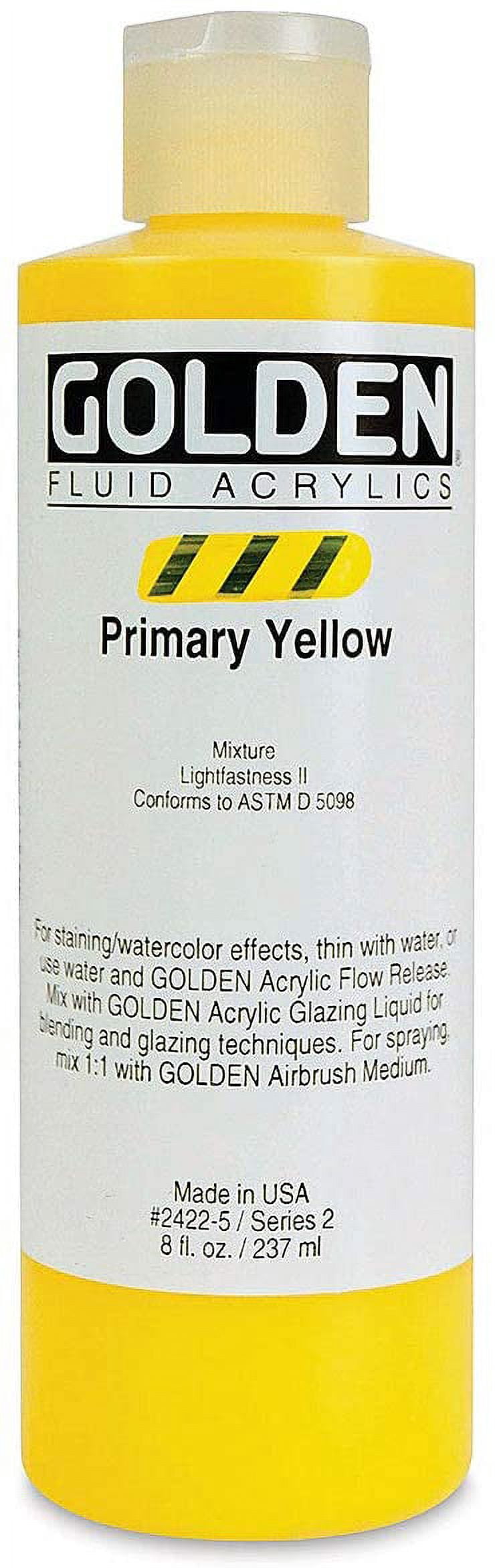 Golden Fluid Acrylic Paint - Primary Yellow, 8 oz