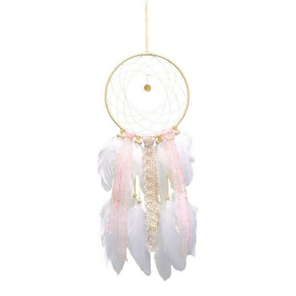 Pluma Atrapasueños Tejida a mano Circular Dream Net Decoración colgante de pared para el hogar Inevent HA7008-00B