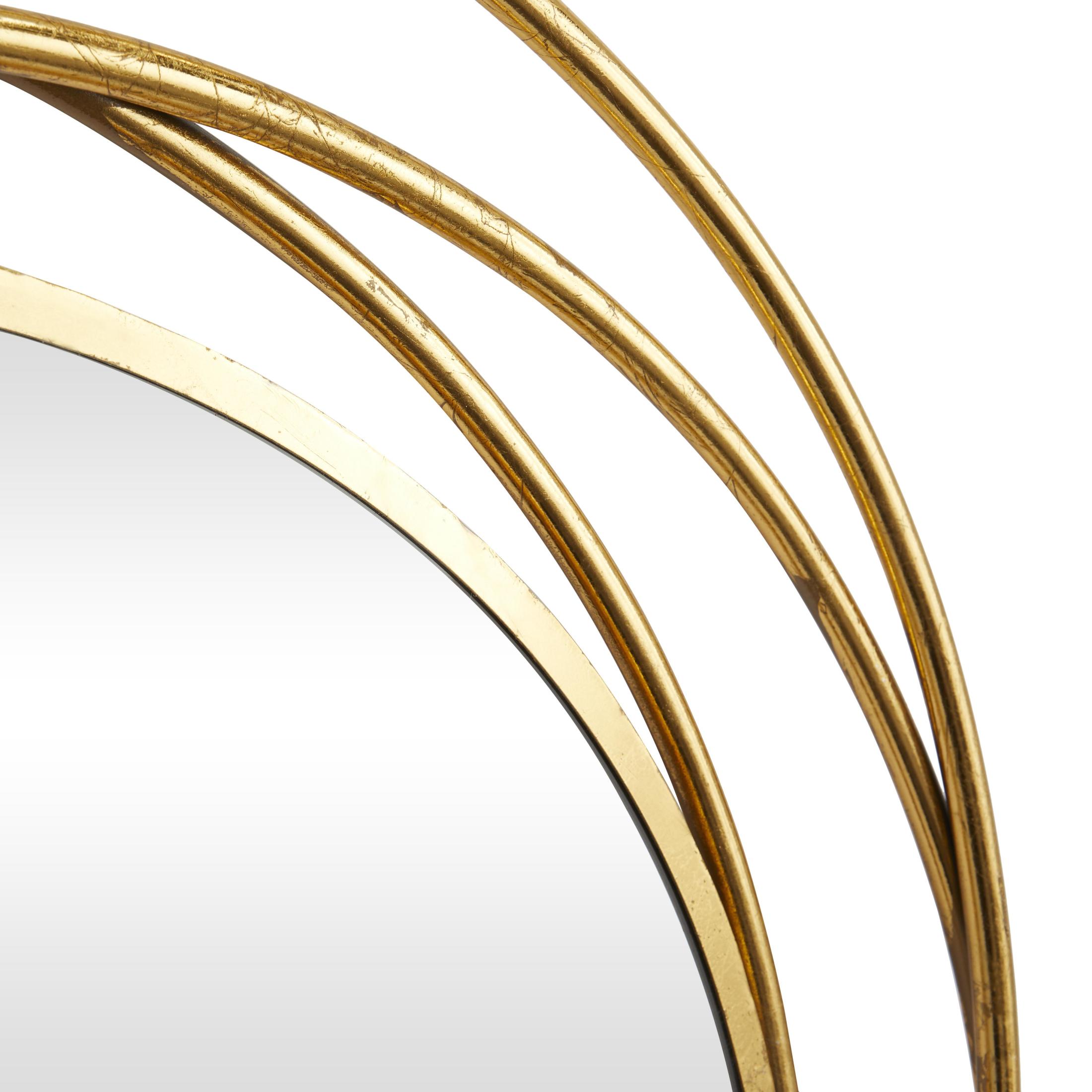 DecMode 41" x 41" Gold Wall Mirror with Overlapping Circles