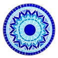thumbnail image 2 of 14 Inch Round Side Table with Ceramic Tile Top for Garden Patio Living Room More, Blue, 2 of 9