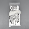 thumbnail image 2 of Ambesonne Tribal Bedding Set 4 Pcs, Skull, Queen, Charcoal Grey White, 2 of 3