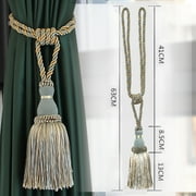 BEL AVENIR 2 Pack Curtain Tieback Tassel Drapery Rope Handmade Holdbacks Home Decorative Blue