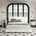 thumbnail image 3 of Queen Size Bed Frame with Tufted Headboard, Chenille Upholstered Platform Bed Frame with Extra-Large Cloud Pillow, Wooden Slats Support, No Box Spring Needed, Noise Free, White, 3 of 8