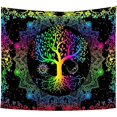thumbnail image 1 of Tapiz de árbol de la vida, tela de pared, tapiz de decoración de pared, tapiz psicodélico para sala de estar, dormitorio, decoración de pared, 1 of 5