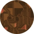 thumbnail image 1 of Ahgly Company Indoor Round Patterned Mahogany Brown Area Rugs, 5' Round, 1 of 1