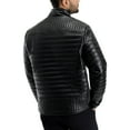 thumbnail image 2 of X RAY Jeans Men's PU Quilted Jacket with Faux Shearling Lining, Black, S, 2 of 10