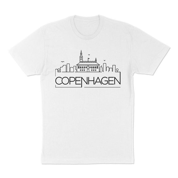 Skyline Copenhagen Denmark Shirt Unisex Large White