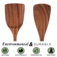thumbnail image 3 of Utensilios de cocina de madera de teca para cocinar, utensilios de cocina antiadherentes naturales y saludables, juego de 2 piezas Vhermosa, 3 of 5