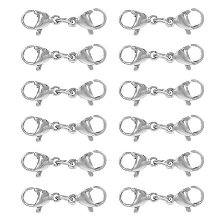 GAXIRE 25PCS Stainless Steel Chain Clasp for DIY Crafts Silver