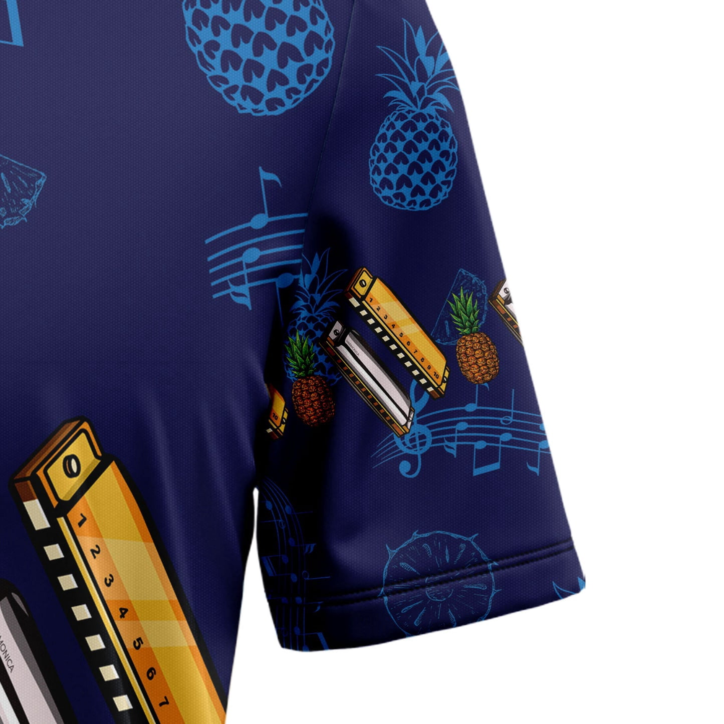 Harmonica Musical Instrument Aloha Hawaiian Shirt