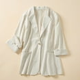 thumbnail image 2 of Baberdicy Women's Linen Blazer Jacket Lightweight Linen Suit Jacket for Women - Casual Long Sleeve Open Front Blazer - Spring Summer Office Coat (S-XXL) (White | M), 2 of 8
