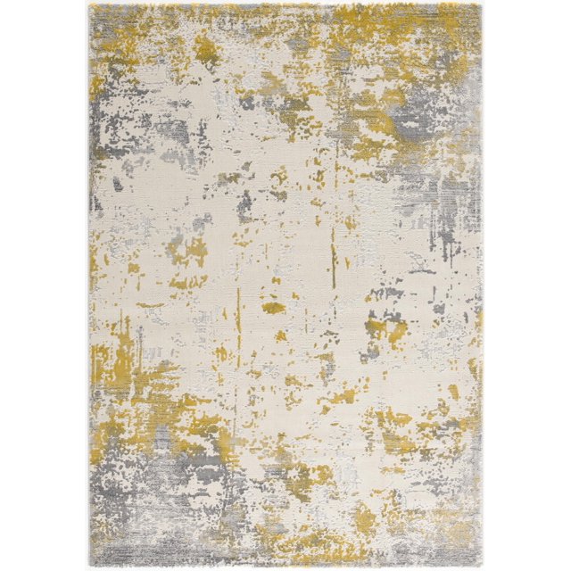 Rug Branch Vogue 2' x 2' (Exact Size: 2'3" x 2') Abstract Indoor Doormat Rug, Gold Grey, Contemporary - Entryway, Hallway, Bathroom, and Kitchen