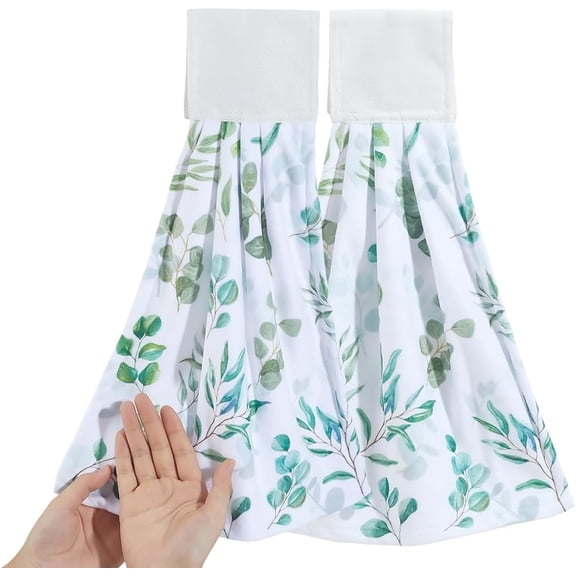 Kitchen Tie Towels with Hanging Loop Set of 2 Hanging Kitchen Towels Absorbent Soft Thick Cleaning Hand Dishcloths Oven Stove Washcloth