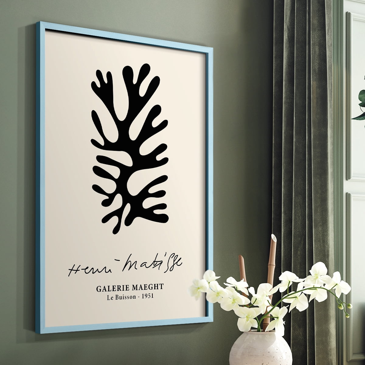 Matisse CXLIX Framed Print in Blue Solid Wood 8 x 10 Framed Print
