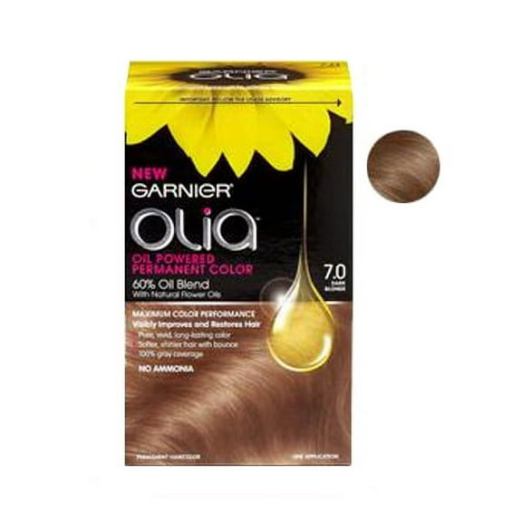 Garnier Olia Oil Powered Permanent Haircolor, Dark Blonde 7.0 - 1 Kit