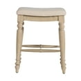 thumbnail image 3 of Linon Martha 25" Backless Counter Stool, Whitewash Finish with Natural Linen Fabric, 3 of 6