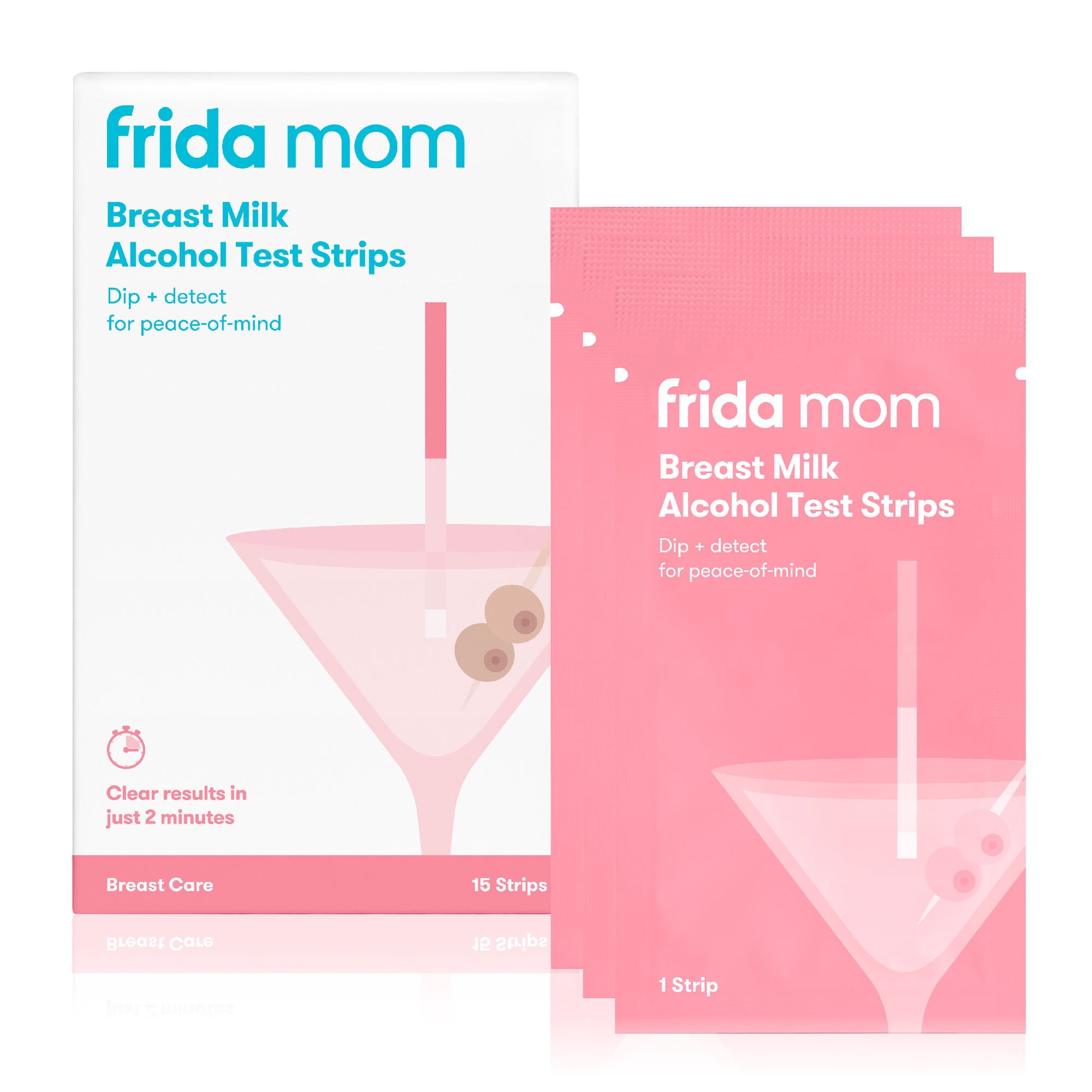 Frida Mom Breast Milk Alcohol Detection Test Strips, Lactation Aid for Safe Breastfeeding or Milk Storage, 15 Count