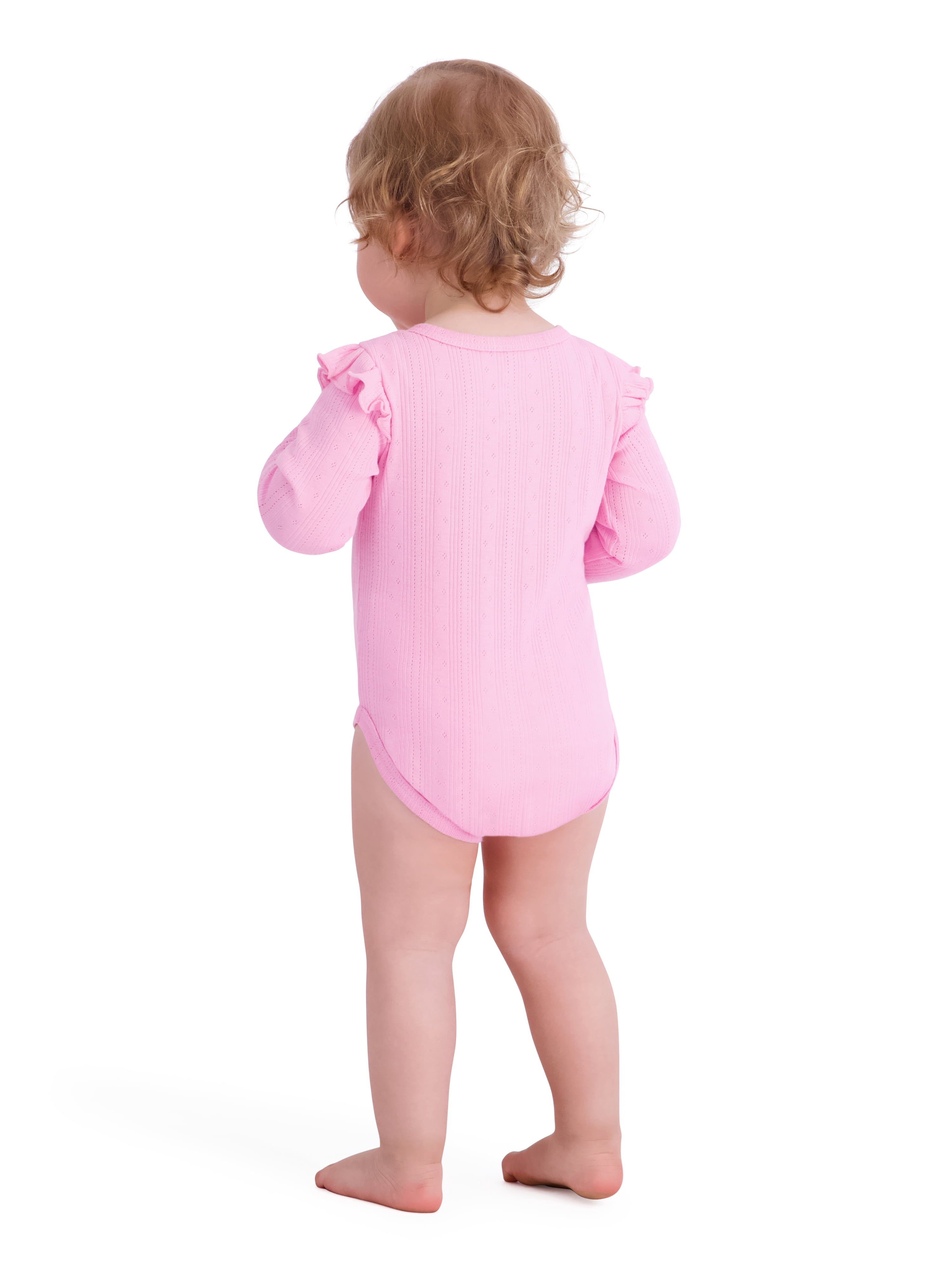 Minnie Mouse Baby Girls 3 Pack Long Sleeve Bodysuit, Size 0-24 Months