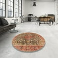 thumbnail image 4 of Ahgly Company Machine Washable Indoor Square Traditional Sand Brown Area Rugs, 6' Square, 4 of 7