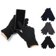 thumbnail image 2 of AYYUFE 3 Pair Women Men Autumn Winter Gloves Warm Windproof Full Finger Mittens Polar Fleece Anti slip Gloves Black Women, 2 of 8