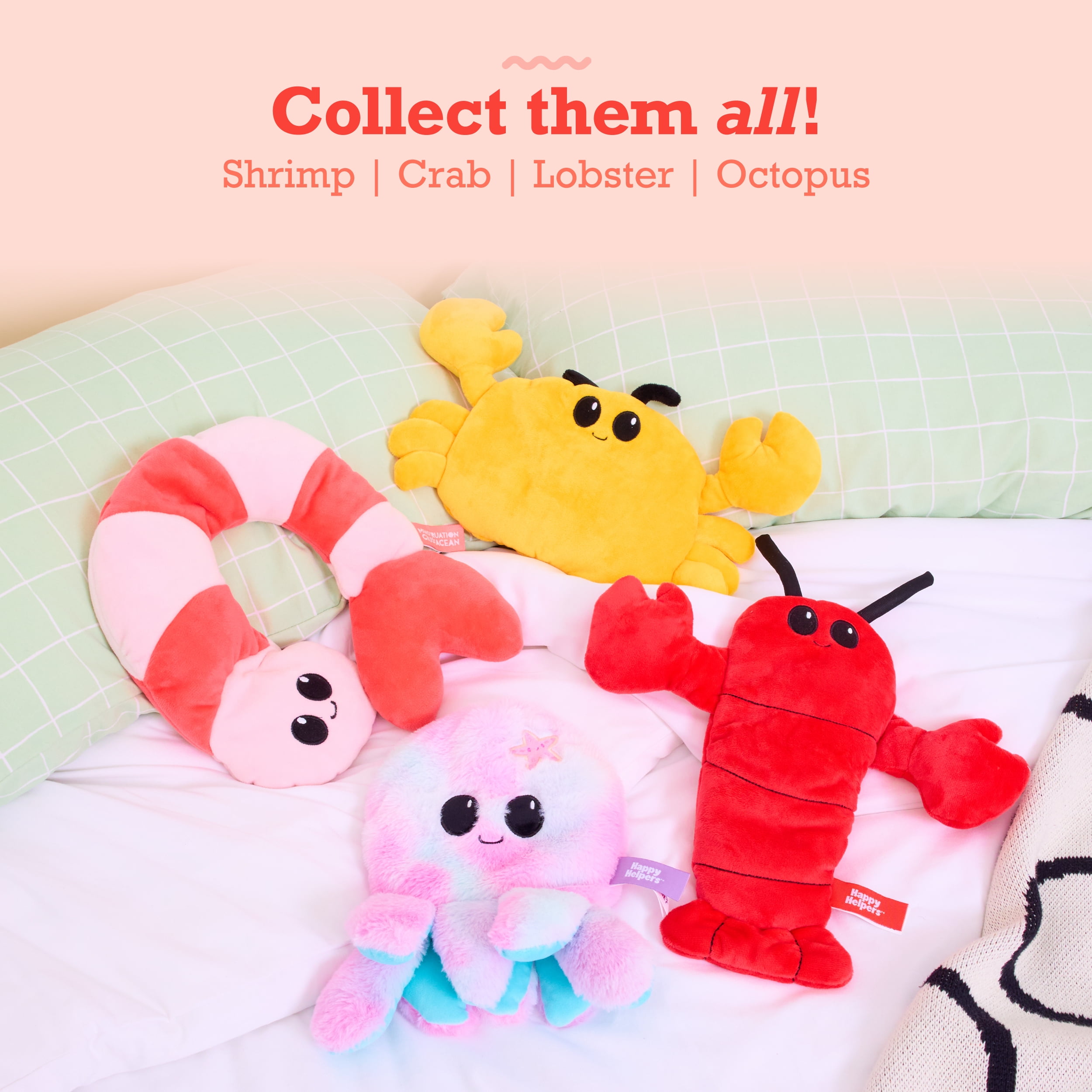 Happy Helpers Menstruation Crustacean Lobster, Microwavable Heating Pad for Cramps, Gifts for Teens
