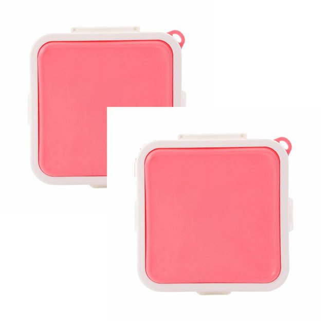 Oleegame 2PC Produce Storage Sandwich Containers Sandwich Box Food Storage Shape Holder Plastic For Lunch Boxes Bread Sandwich For Kids Adults Prep Microwave Dishwasher Pink