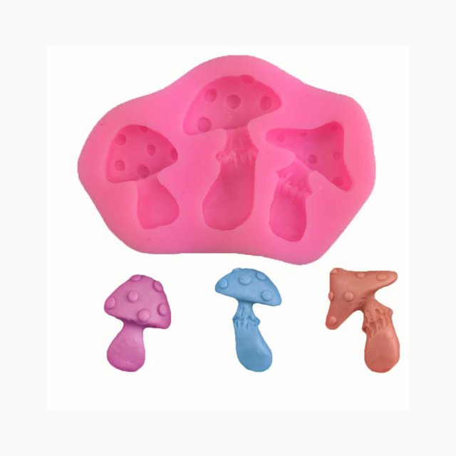 Molde de silicona en forma de hongo Llavero vegetal en forma de hongo Molde de silicona Moldes de arcilla de caramelo de chocolate, 2 piezas Namotu WMSS-470