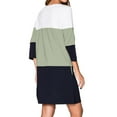 thumbnail image 3 of Women Crew Neck Half Sleeve Color Block Pocket T-shirt Dress, 3 of 3