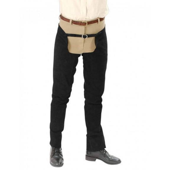Tough 1 Suede Leather Schooling Chaps Black