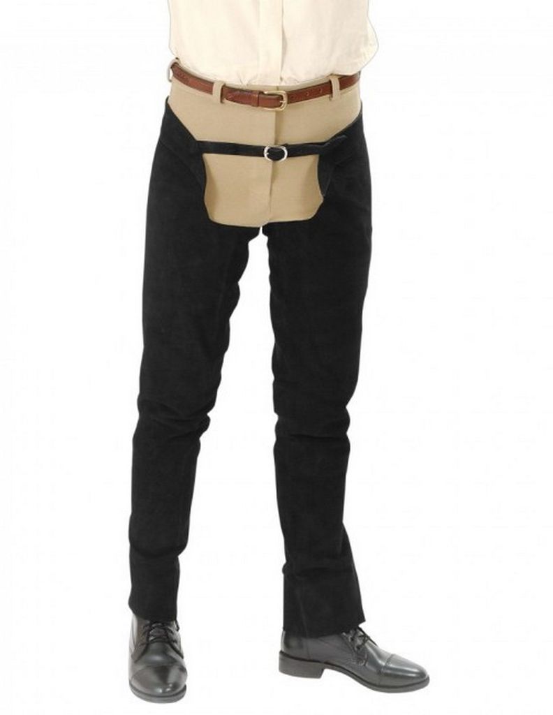 Tough 1 Suede Leather Schooling Chaps Black