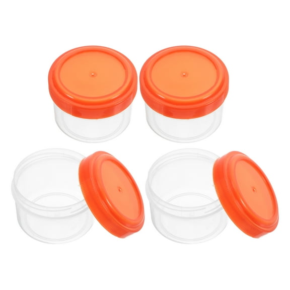 OUNONA 4pcs Small Meal Prep Containers PP Sauce Portion Cups with Lid Mini Portion Control Cups Salad Dressing Container for Salad Condiment 50ml
