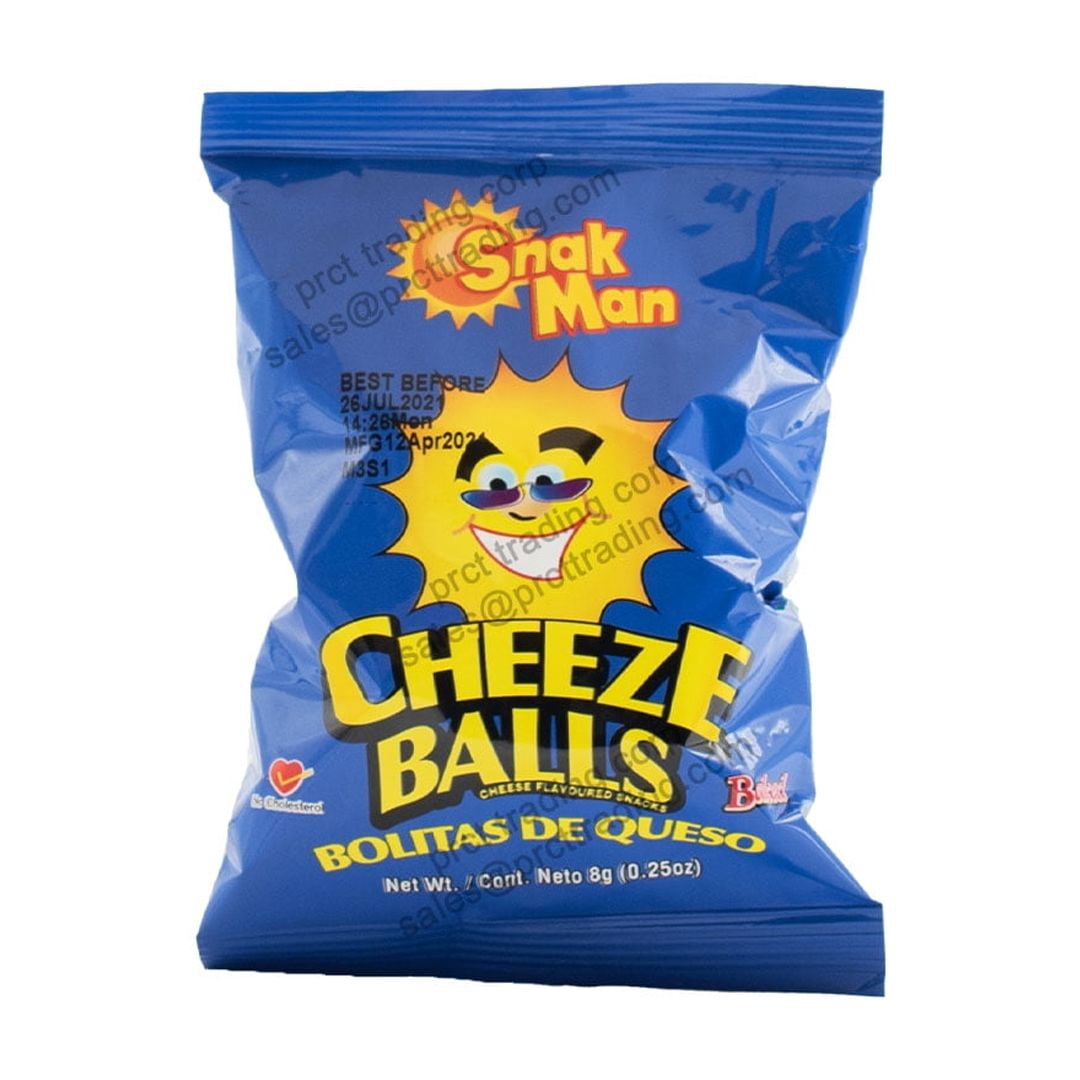 Snak Man Cheeze Balls Puffs 10 Ct, Cheese Flavored Snack packs, 40 Calories