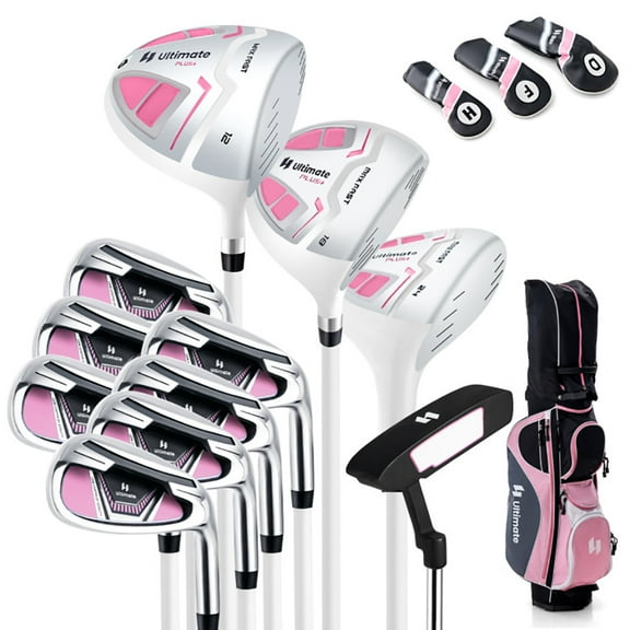 Barara King Golf Carry Bag Set ,Golf Cart Bag Set,Women's Complete Golf Club Set Right Hand with Rain Hood-Pink