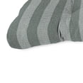 thumbnail image 5 of Jordan Manufacturing 44" x 18" Conway Smoke Grey Stripe Rectangular Tufted Contoured Outdoor Wicker Settee Bench Cushion, 5 of 12