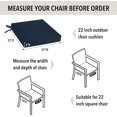 thumbnail image 5 of Tromlycs Outdoor Cushions for Patio Furniture Chair Cushions Set of 2 Seat 22x22 Inch Waterproof Outside Square with Ties Navy Blue, 5 of 6