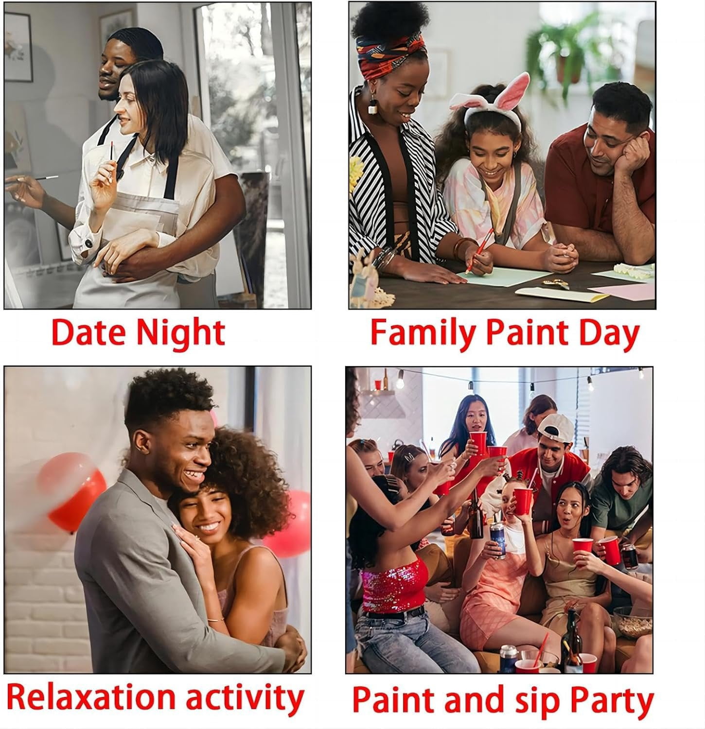 2 Pack  and Sip Canvas Painting Kit Pre Drawn Canvas for Painting for adults Stretched Canvas Couples  Date Night Anniversary Couple  Party 8X10 Ladies Gentlemen