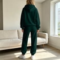 thumbnail image 3 of DORKASM Women's 2 Piece Hooded Lounge Set Matching Sweatsuits | Two Piece Lounge Sets for Women , Airport Travel Outfits, Comfy Athleisure Fall Winter Clothes ,wide Leg Palazzo Pants Dark Green S, 3 of 5