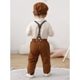 thumbnail image 6 of WESIDOM Toddler Infant Boy Clothes Formal Outfit Bowtie Shirt Suspender Pants Cotton Fabric 0-24M, 6 of 7