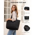 thumbnail image 3 of LOVEVOOK Puffer Tote Bag for Women,15.6in Laptop Work Tote with 40oz Cup Holder, Nurse Teacher Bag with Zip,10 Pockets, 3 of 8