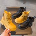 thumbnail image 4 of KPOPLK Toddler Girls Combat Boots Side Zipper Lace Up Boots Girls Non-Slip Sole Casual Boots(10.5,Yellow), 4 of 7