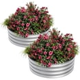 thumbnail image 3 of Rustproof & Corrosion Resistant 2PCS Round Galvanized Metal Raised Garden Bed Kit – Safe Rubber Edge, Open Bottom, Easy Assembly Planter Boxes for Vegetables, Fruits, Flowers, 3 of 7