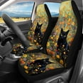 thumbnail image 3 of Jiueut Cat Flower Print Car Seat Covers Set of 4, Non-Slip Vehicles Interior Decoration Washable Auto Front Seat and Rear Bench Protectors Fit Most Cars, 3 of 7