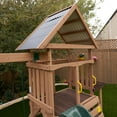 KidKraft Lawnmeadow Wooden Outdoor Swing Set with Slide and Monkey Bars