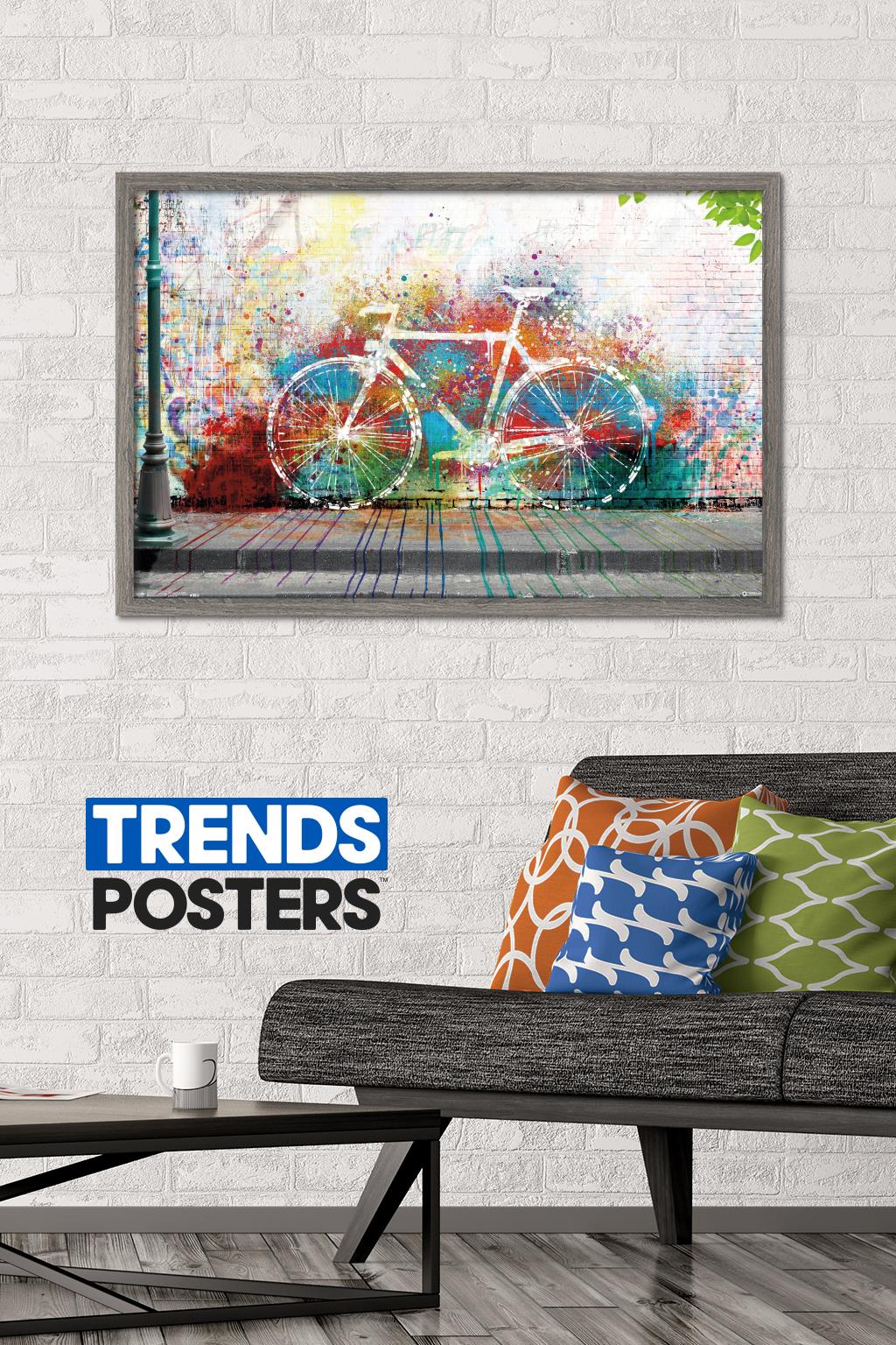 Ghost Bike Wall Poster, 22.375" x 34", Framed