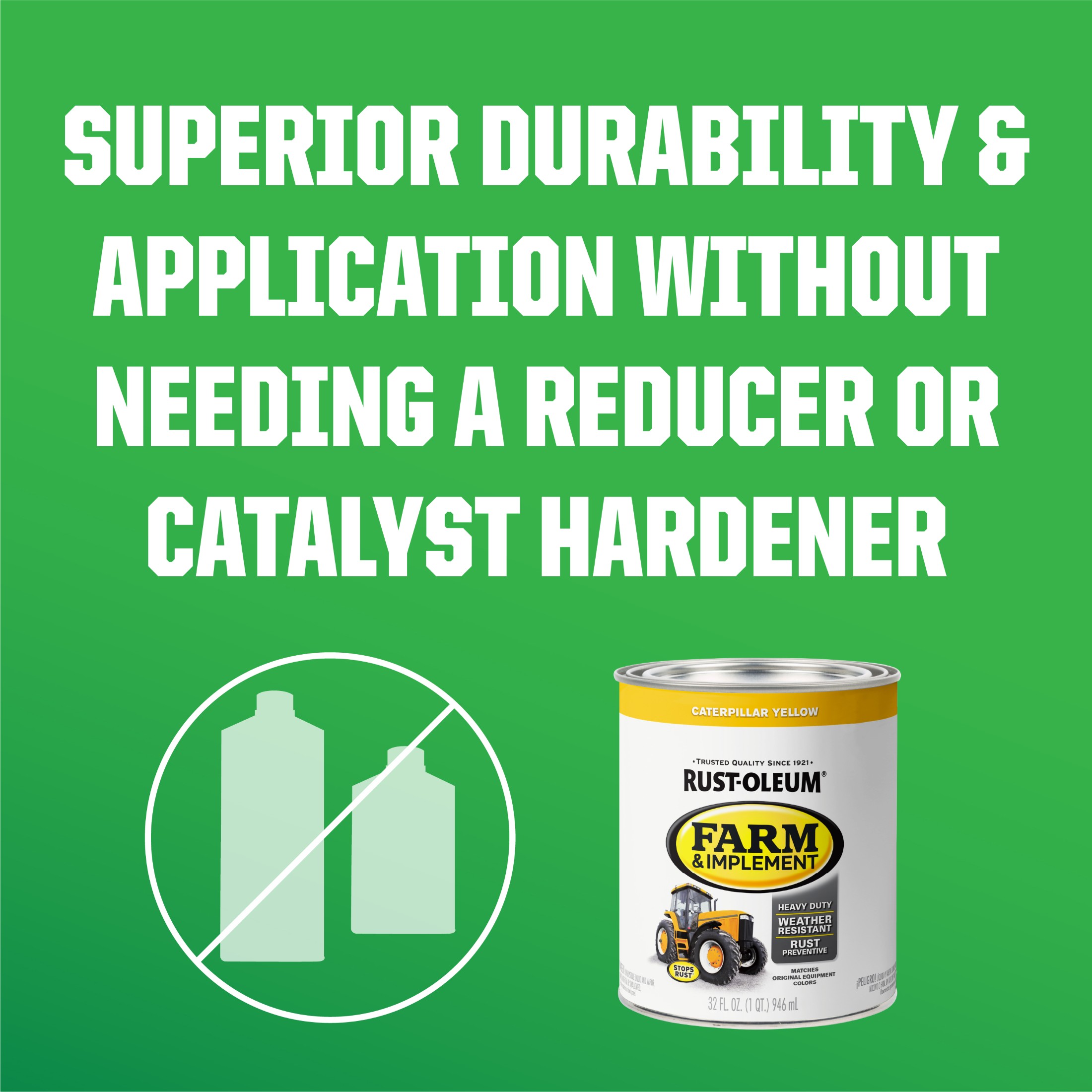 2 Pack, Caterpillar Yellow , Rust-Oleum Specialty Gloss Farm and Implement Paint-280163, 1 qt