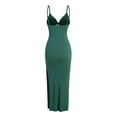 thumbnail image 2 of Vibrant V-Neck Cami Dress Sexy Cut Out Split Hem Sleeveless Flowy Essential, 2 of 13