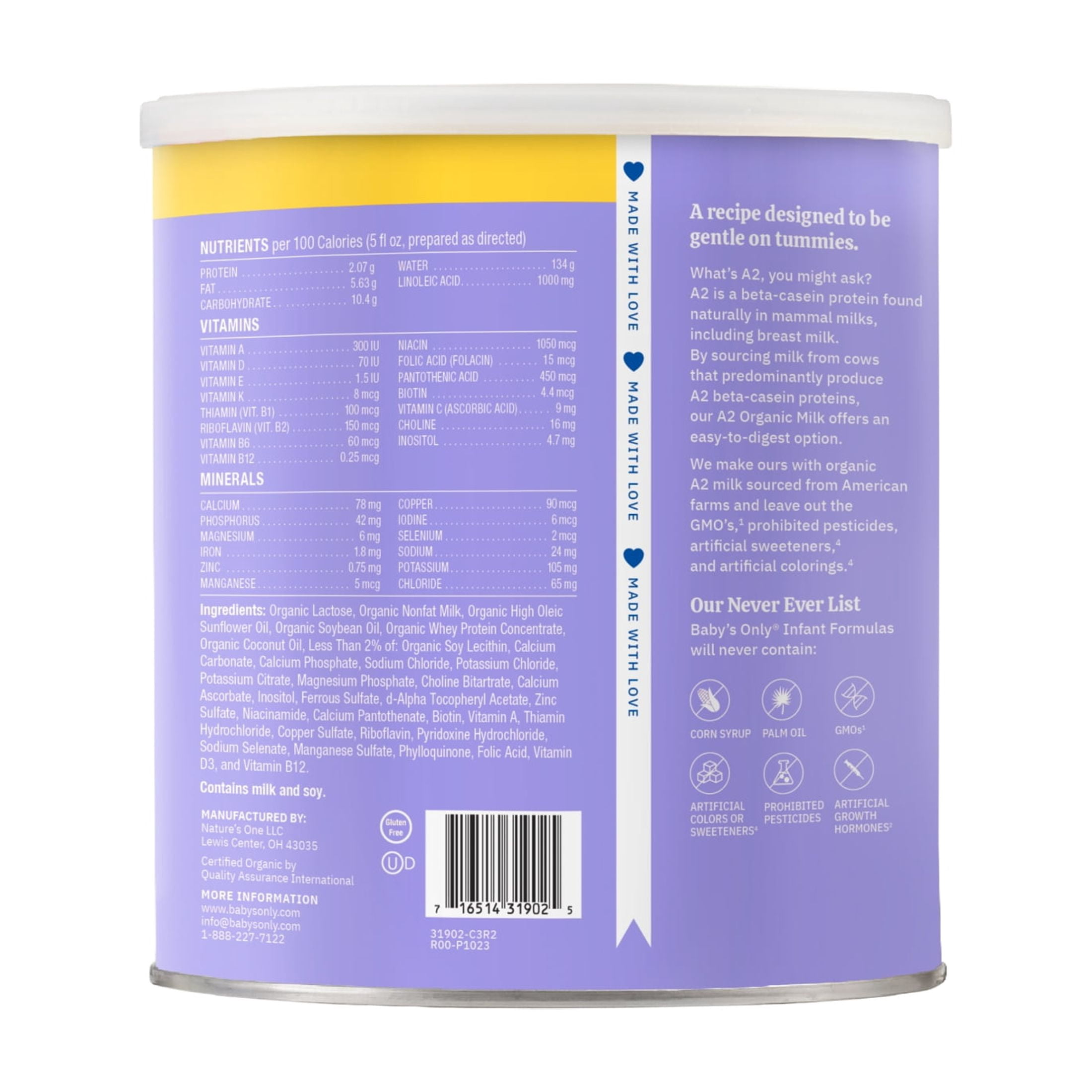 (2 pack) Baby's Only Organic - Infant Formula Organic 2 Supplement Iron - 21 Ounces