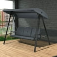 thumbnail image 1 of Gymax Balançoire de Porche pour 3 Personnes, Chaise Balançoire d'Extérieur Rembourrée avec Auvent Réglable, 1 of 6