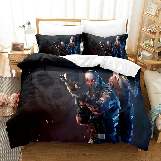 Cartoon Children's Game Fortress Night Quilt Cover Bedding 3D Digital Printing Three-piece Set-ZJKDGJKJ
