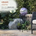 thumbnail image 6 of Alpine Corporation 10" Glass Mosaic Floral Gazing Globe, Purple/Silver, 6 of 12